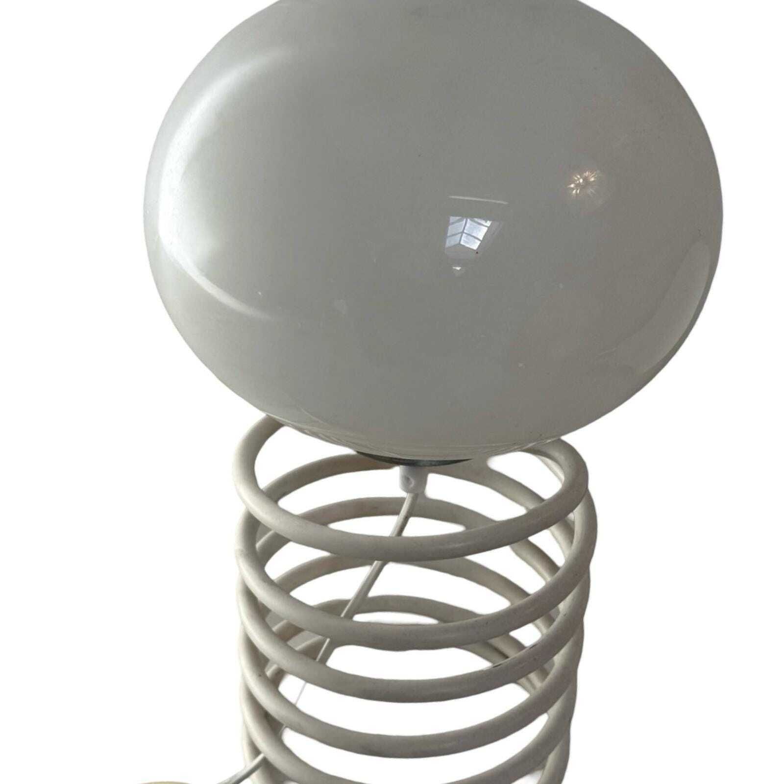 Ingo Maurer For Honsel   Space Age Design / Mcm Table Lamp   Opaline Glass Mounted On A Spiral Base photo 627.0