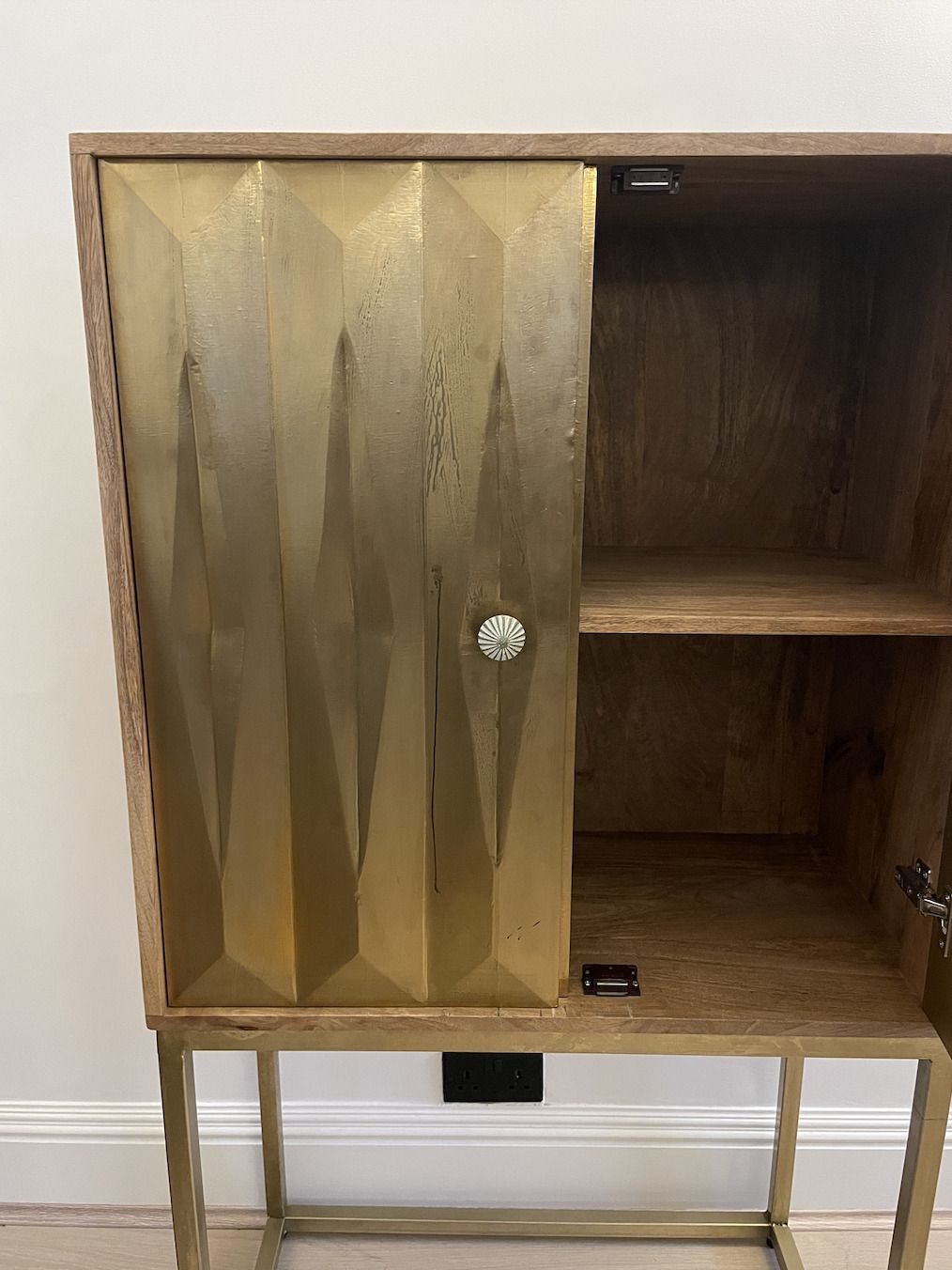 Avant Garde Furniture   India Brass Geometric Bar Cabinet photo Furniture