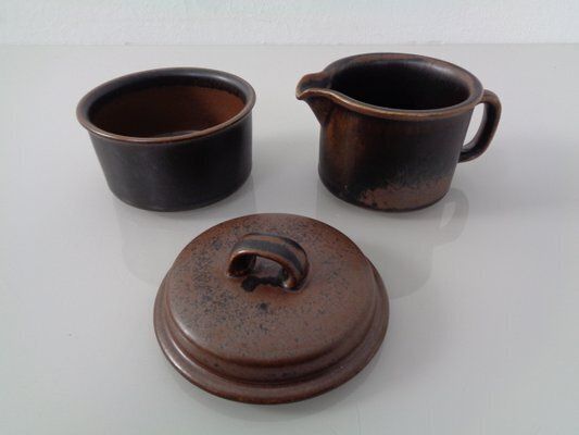 Finnish Ruska Milk Jug And Sugar Pot By Ulla Procope For Arabia, 1960s, Set Of 2 photo Home Decor