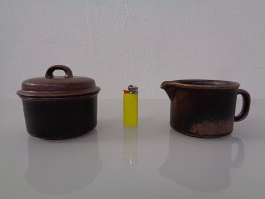 Finnish Ruska Milk Jug And Sugar Pot By Ulla Procope For Arabia, 1960s, Set Of 2 photo vintage