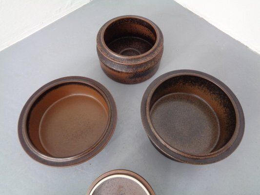 Finnish Ruska Soup Bowls With Lids By Ulla Procope For Arabia, Set Of 3, 1960s , Set Of 3 photo Home Decor