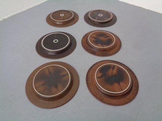 Ruska Plates By Ulla Procope For Arabia, Set Of 6, Finland, 1960s , Set Of 6 photo for sale