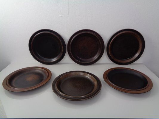 Large Russian Plates By Ulla Procope For Arabia, Set Of 6, Finland, 1960s , Set Of 6
