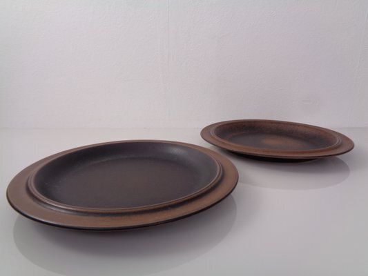 184.0 Large Russian Plates By Ulla Procope For Arabia, Set Of 6, Finland, 1960s , Set Of 6 photo