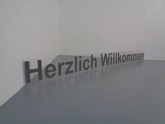 Large Acrylic Glass Sign Welcome, Germany, 1980s