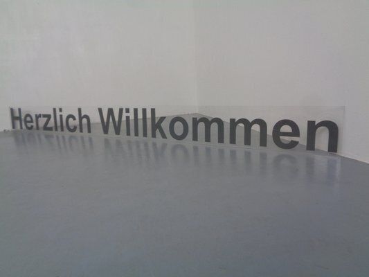 Large Acrylic Glass Sign Welcome, Germany, 1980s photo furniture