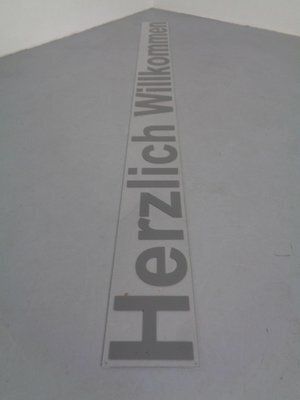 photo furniture Large Acrylic Glass Sign Welcome, Germany, 1980s
