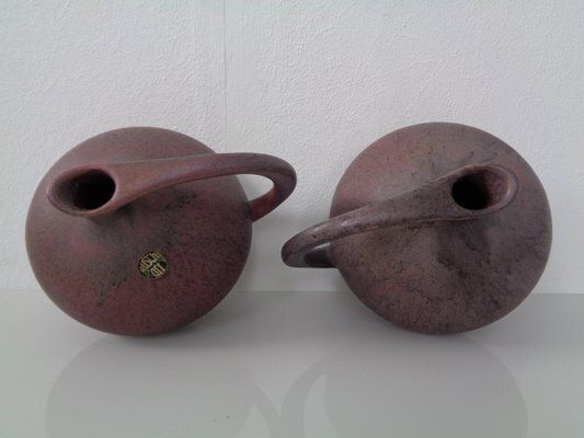 photo vintage German 313 Ceramic Vases By Kurt Tschörner For Ruscha, 1960s, Set Of 2