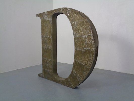 Large Industrial Letter D In Aluminum, 1960s photo furniture