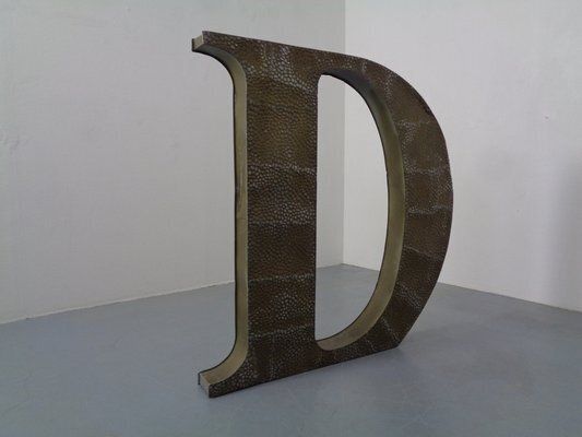 Large Industrial Letter D In Aluminum, 1960s photo Home Decor