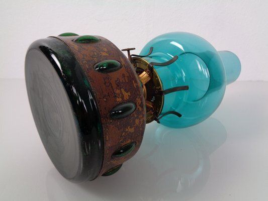 410.0 Dutch Copper And Glass Oil Lamp By Nanny Still For Raak, 1960s photo