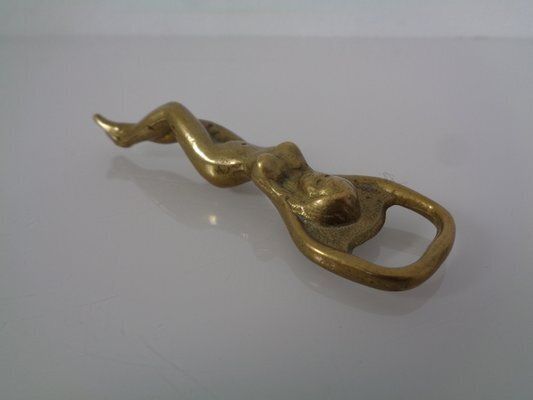 Nude Woman Bottle Opener In Brass, Germany, 1960s