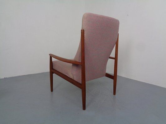 photo buy Set Of Set Of Teak High Back Chair And Ottoman By Grete Jalk For France & Son, 1960s