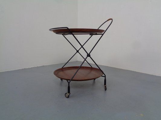 Mid Century Teak And Metal Serving Bar Cart By Paul Nagel For Jie Gantofta, Sweden, 1960s photo Furniture