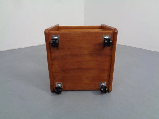 Furniture Small Rollable Teak Chest Of Drawers From Dyrlund, Denmark, 1970s photo