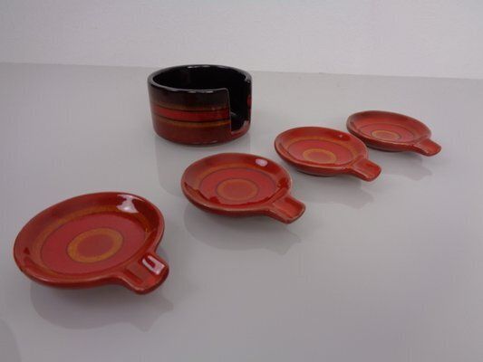 Pop Art Ceramic Ashtrays By Romolo Verzolini For Questa Maiolica, Italy, 1970s, Set Of 5 photo Home Decor