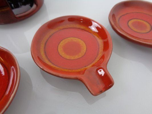 photo vintage Pop Art Ceramic Ashtrays By Romolo Verzolini For Questa Maiolica, Italy, 1970s, Set Of 5