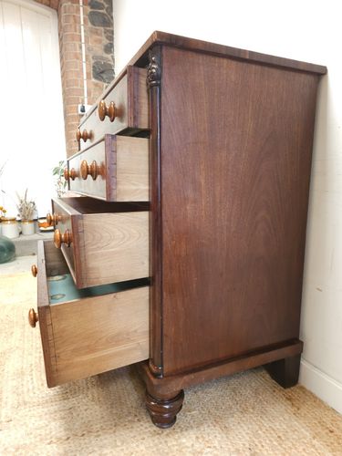 Victorian Chest Of Drawers Walnut Vintage Large Antique Storage Rustic Delivery photo 375.0
