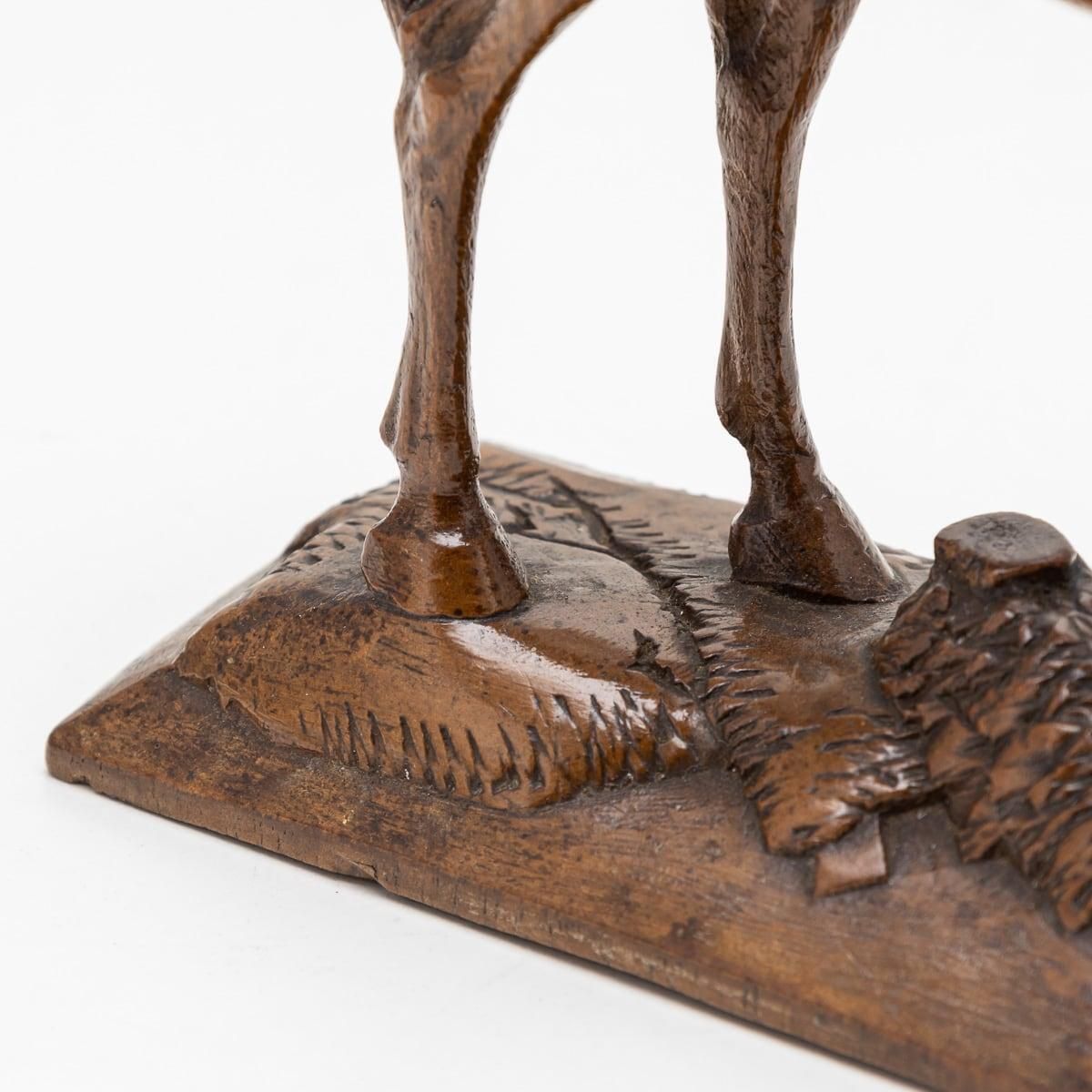 photo for sale Antique 20th Century Victorian English Carved Walnut Horse C.1900