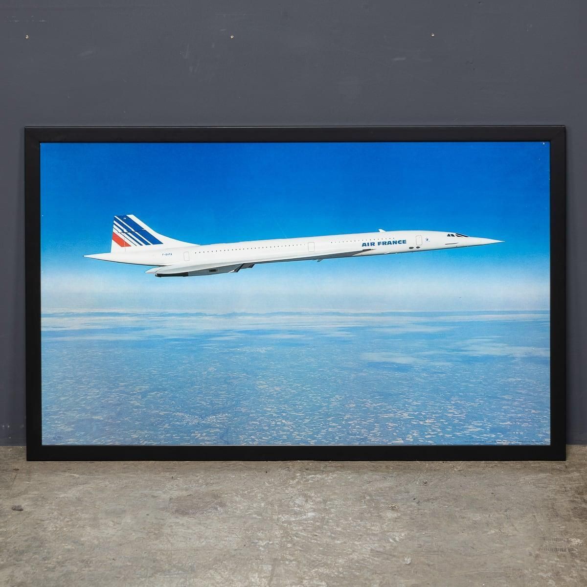 Vintage 20th Century Framed Poster Of An Air France Concorde C.1980 photo furniture