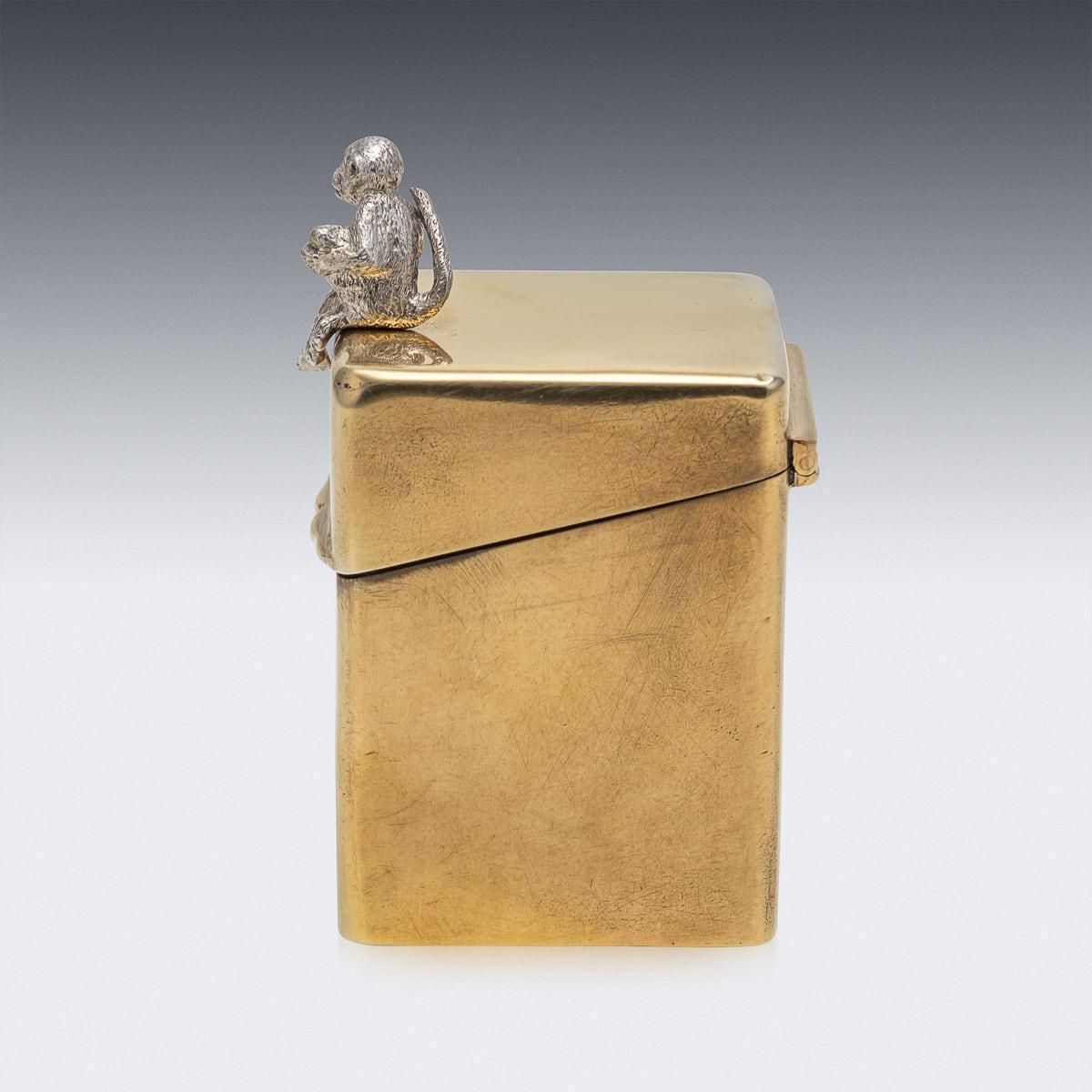 20th Century English 22k Gold Plated Silver Perfume Bottle Box, William Hornby photo Home Decor