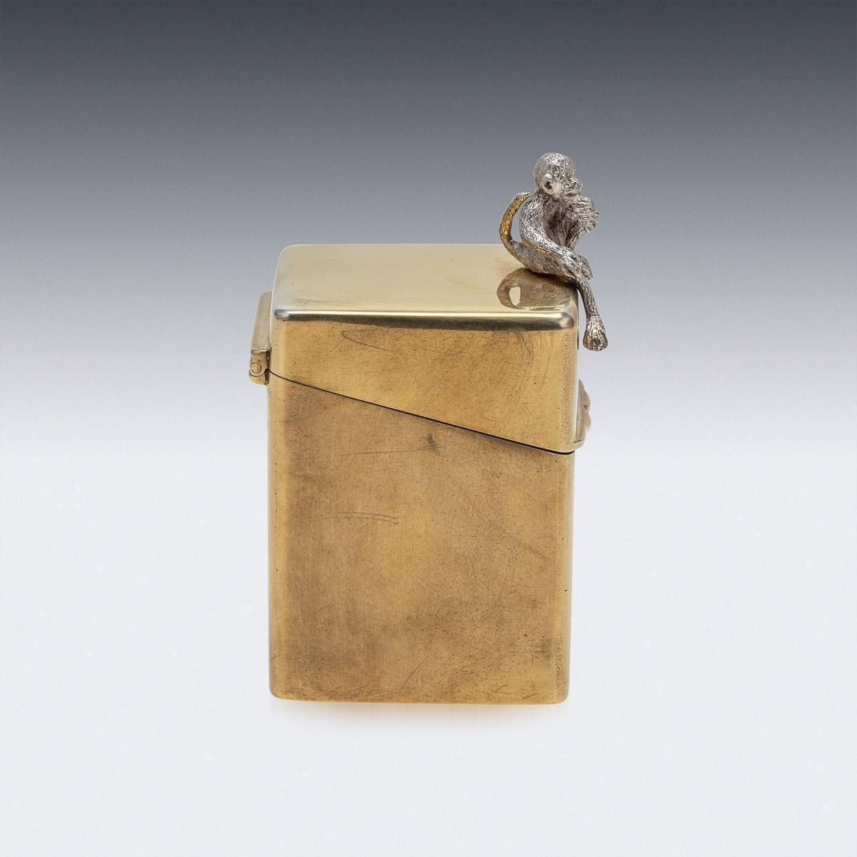 20th Century English 22k Gold Plated Silver Perfume Bottle Box, William Hornby photo vinterior