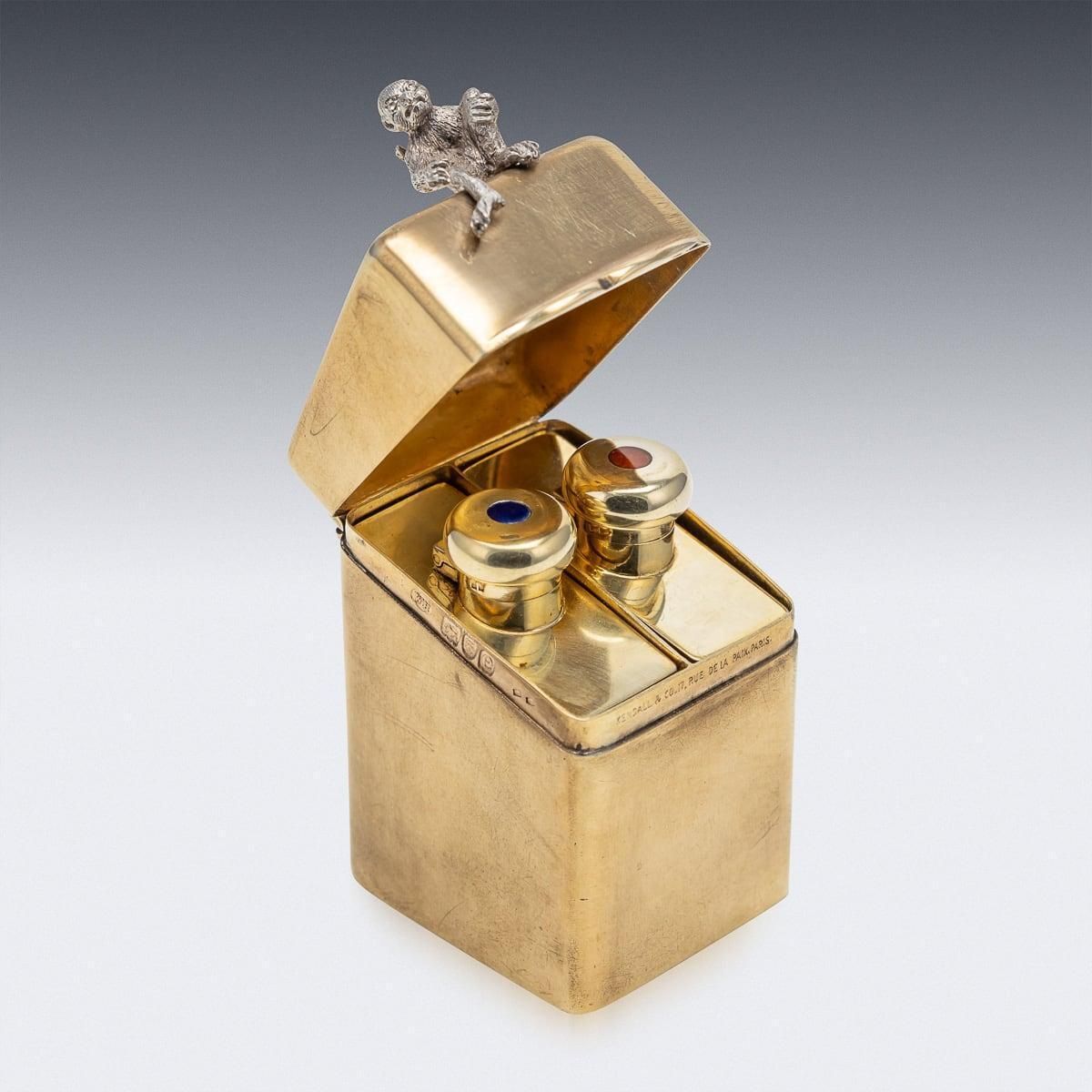 20th Century English 22k Gold Plated Silver Perfume Bottle Box, William Hornby photo buy
