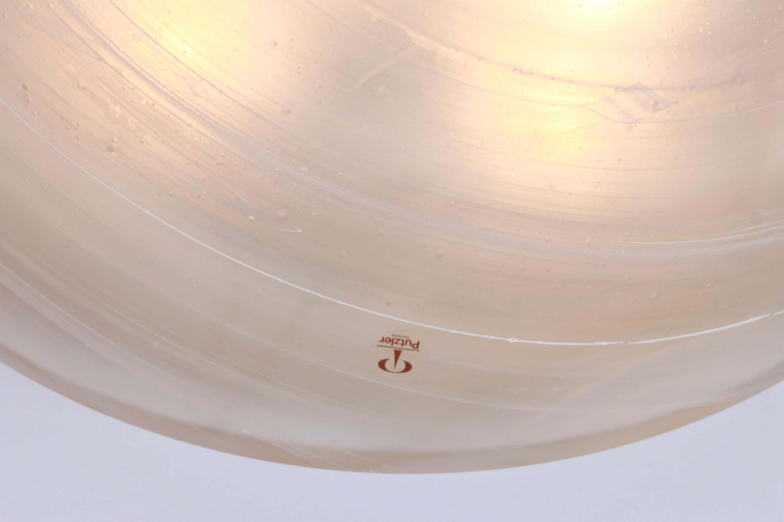 1 Of 8 Large Stunning Glass Flushmount By Peill & Putzler, Germany, 1970s photo vintage