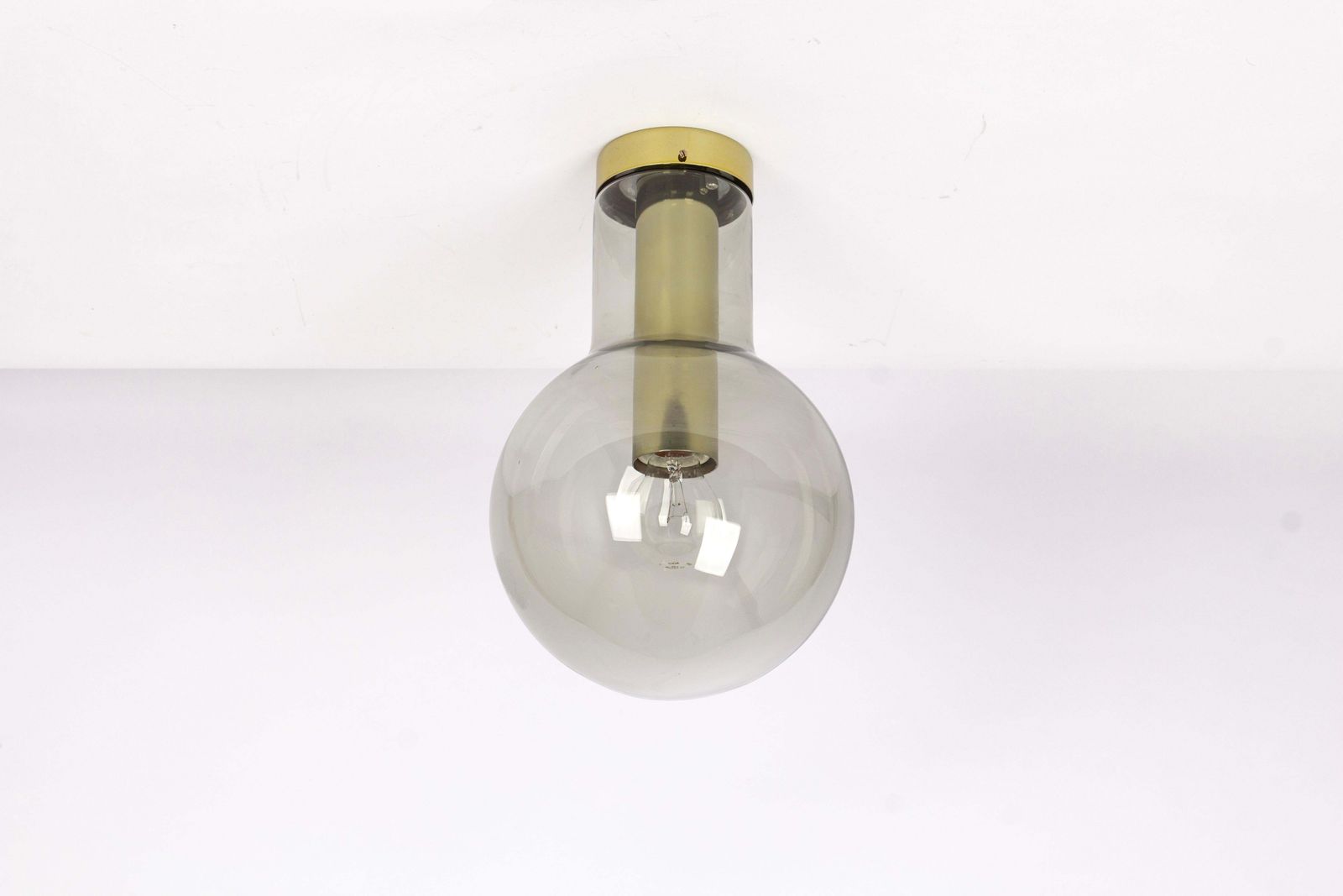 1 Of 20 Large Stunning Raak Brass Flushmount Maxi Globe, Netherlands, 1960s photo Lighting