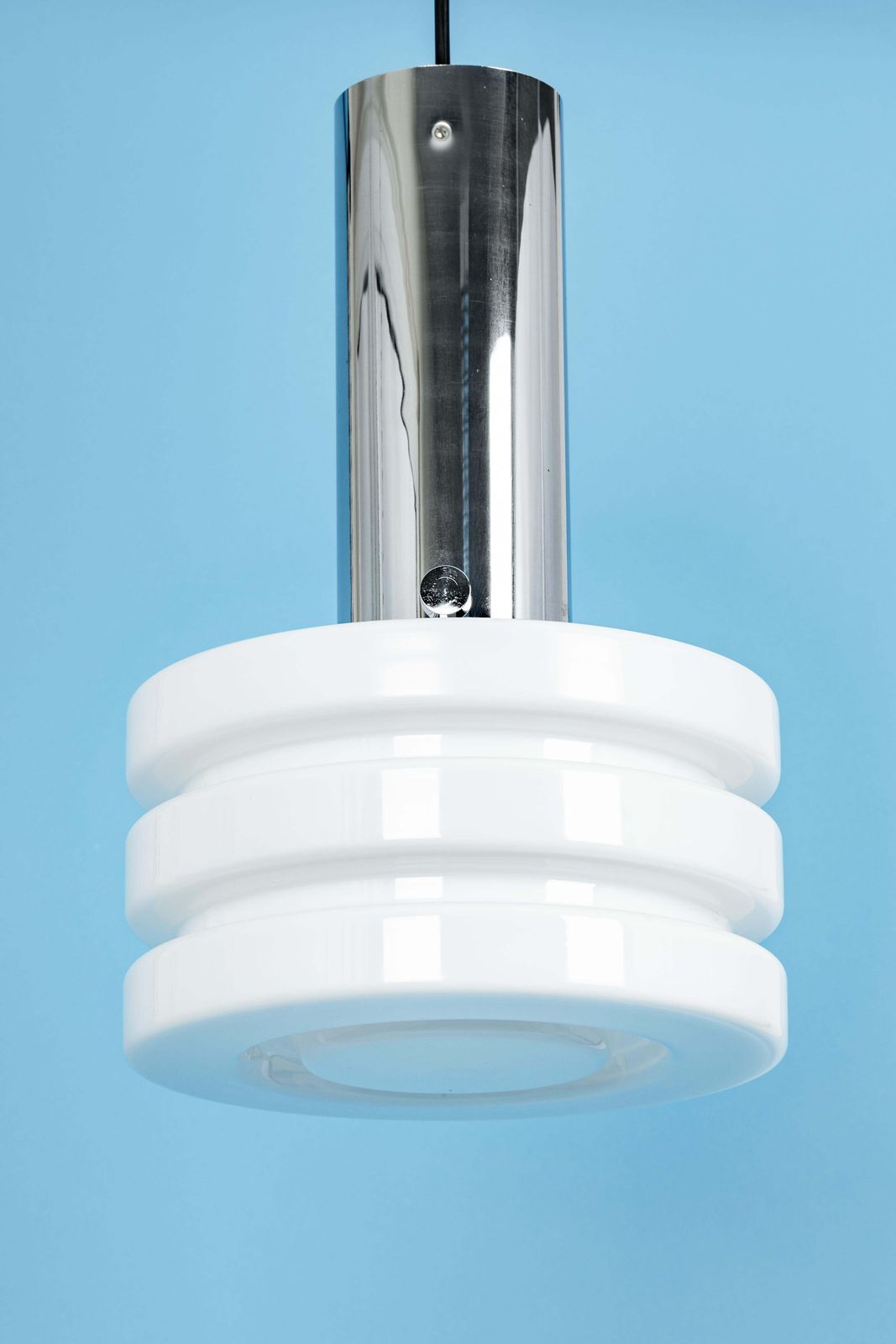 1 Of 2 Petite Opal Glass Pendant Light By Limburg, Germany, 1960s photo buy