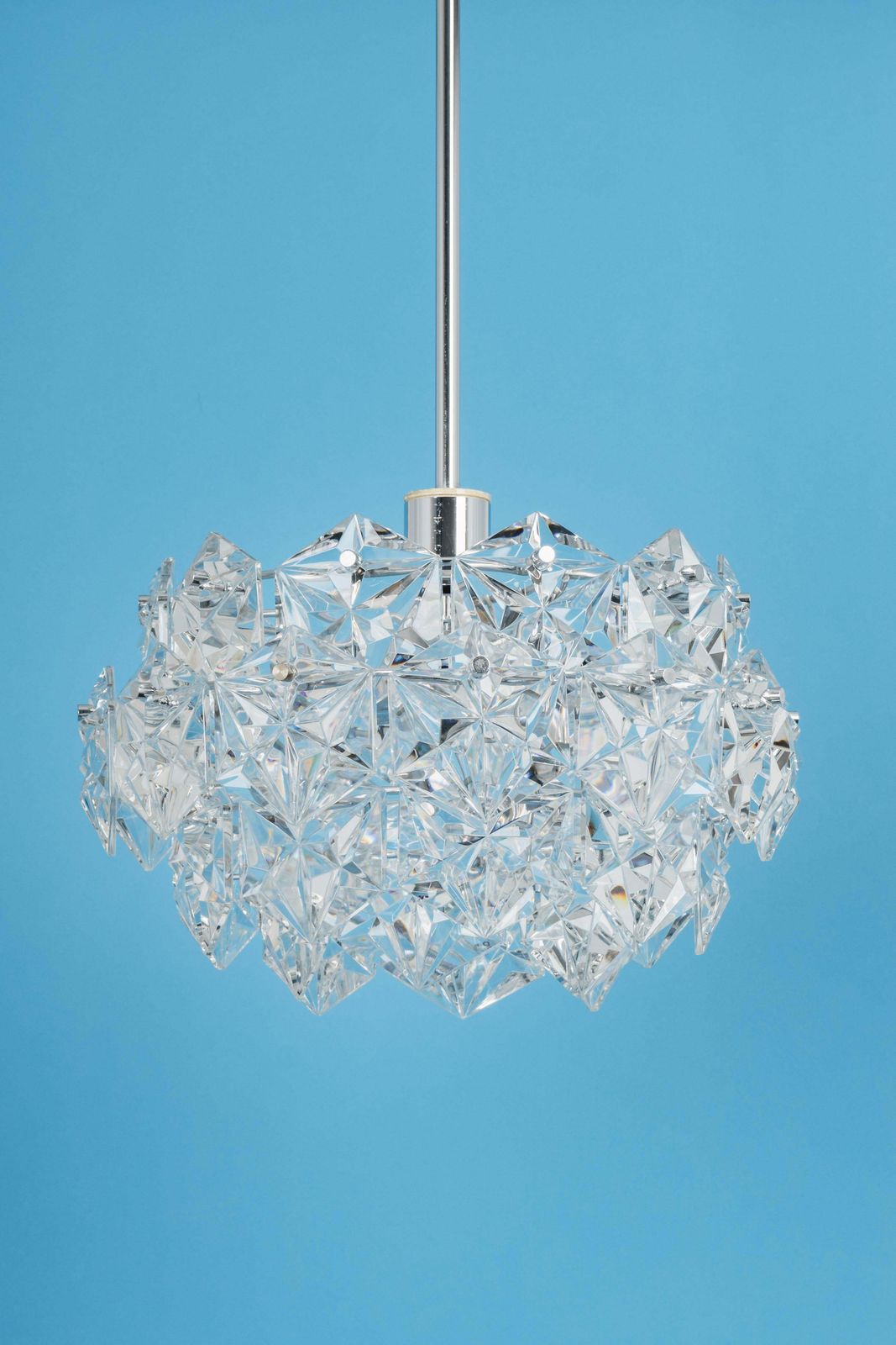 602.0 Petite Stunning Pendant, Chrome And Crystal Glass By Kinkeldey, Germany, 1970 photo