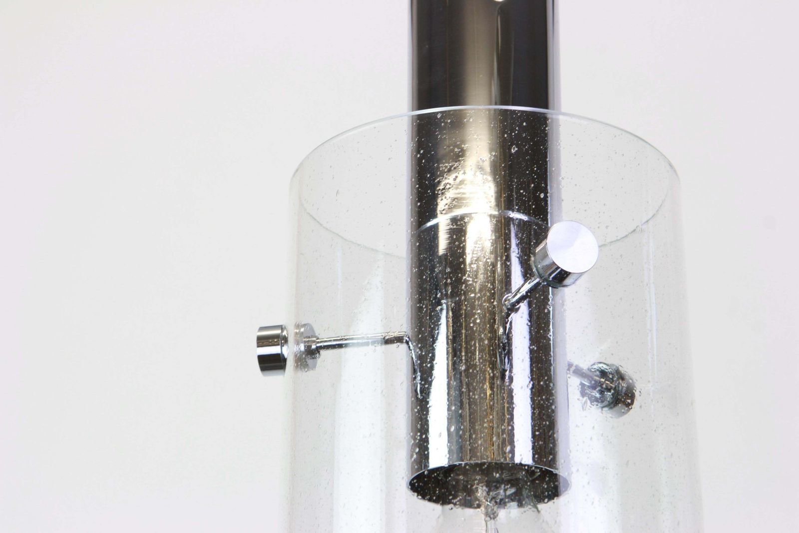 1 Of 3 Lantern Form Pendant Cylindrical Glass Shade By Limburg, Germany, 1960s photo furniture