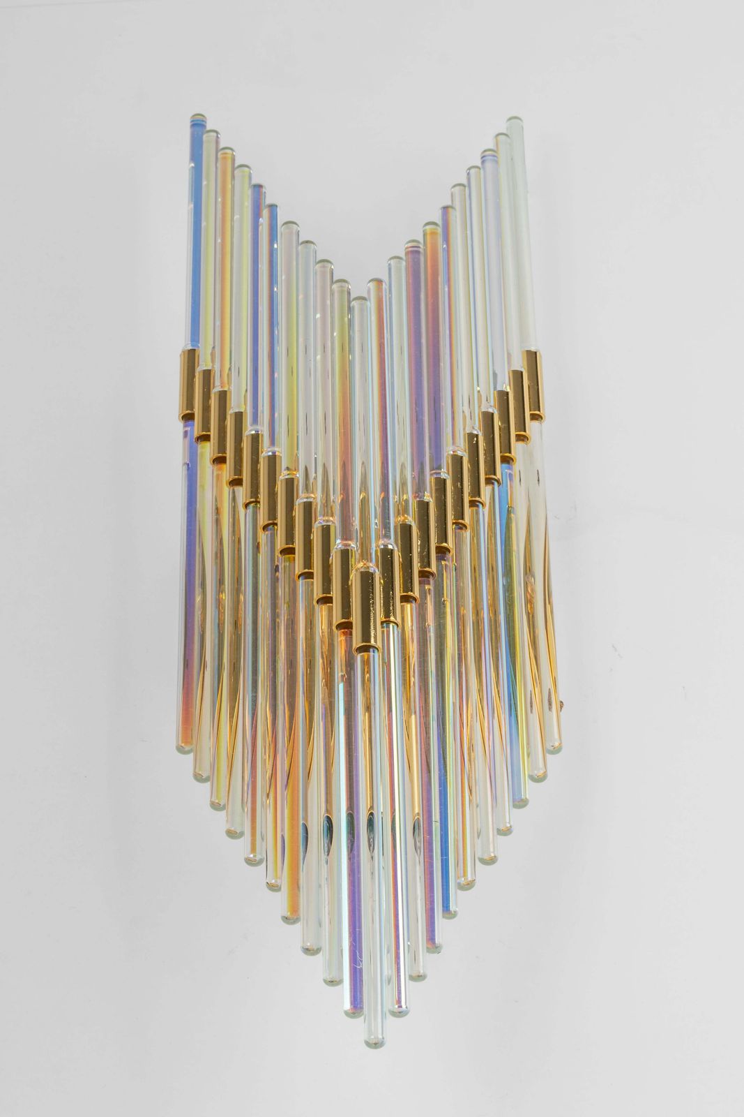 1 Of 3 Crystal Glass Rods Wall Sconces, Germany, 1970s photo for sale