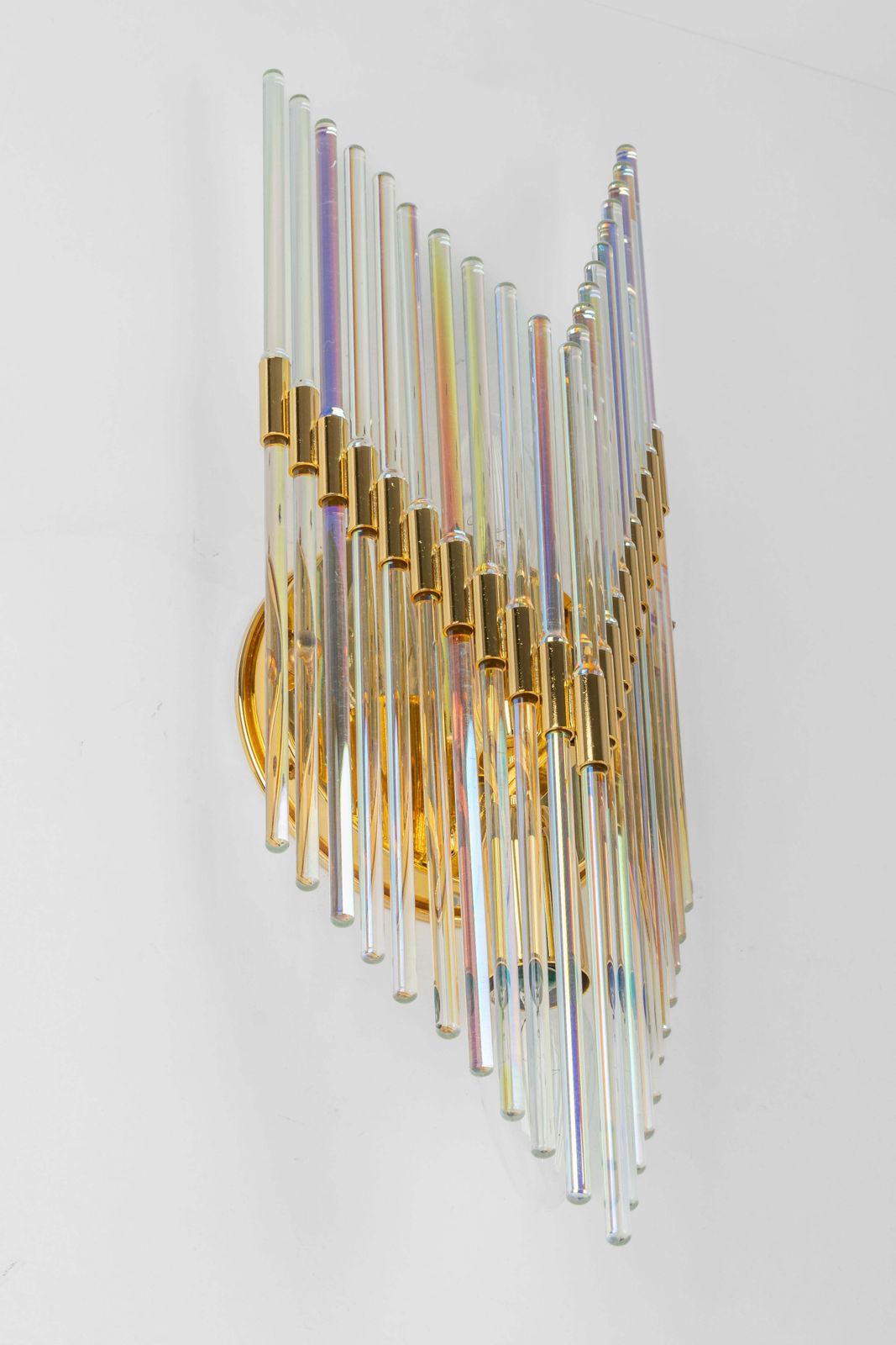 1 Of 3 Crystal Glass Rods Wall Sconces, Germany, 1970s photo Lighting
