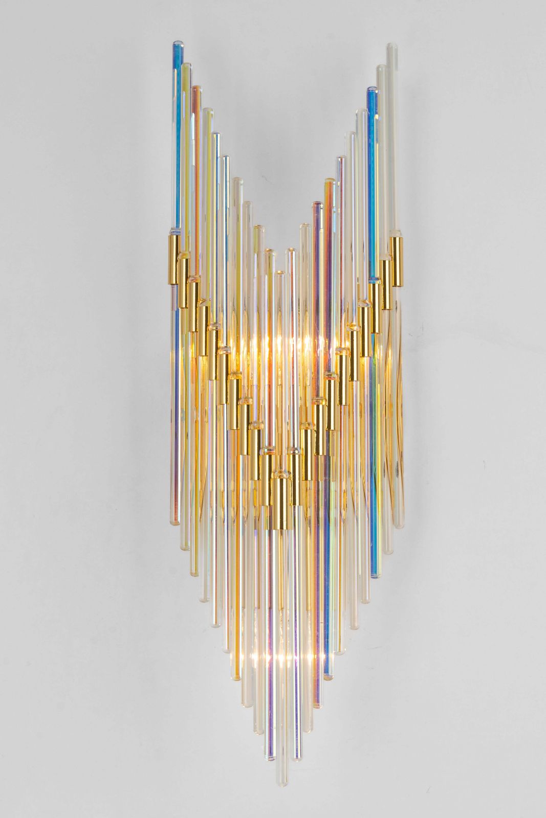 1 Of 3 Crystal Glass Rods Wall Sconces, Germany, 1970s photo buy