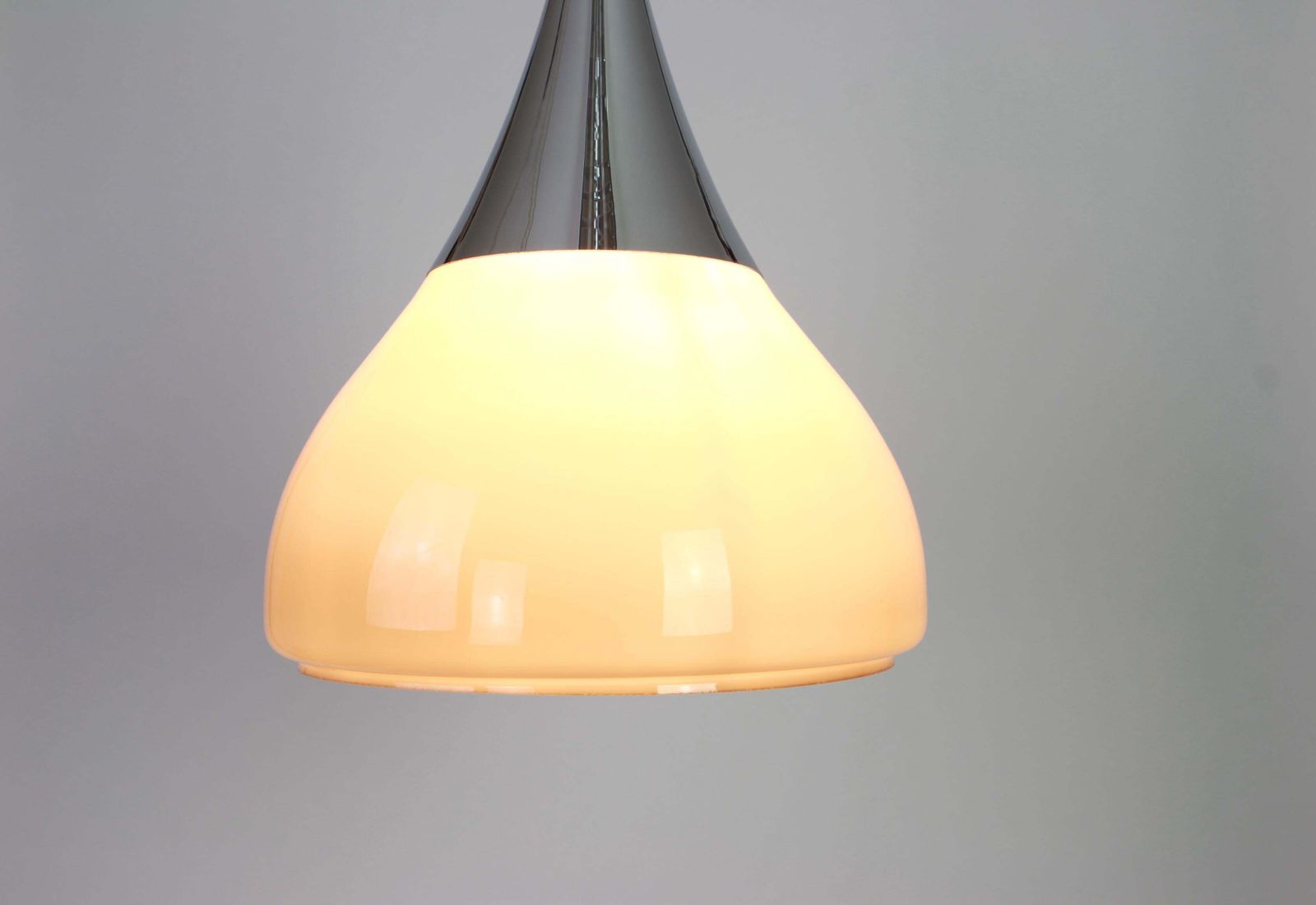 Large Braun Opaline Glass Pendant By Limburg, Germany, 1970s photo vinterior