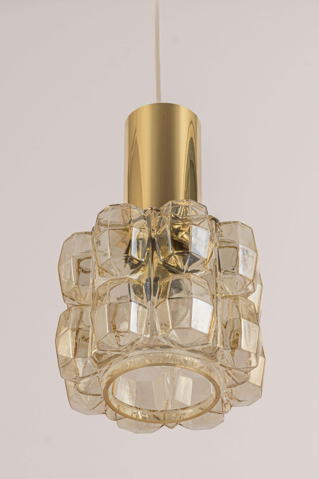 1 Of 2 Petite Amber Glass Pendant By Limburg, Germany, 1970s photo furniture