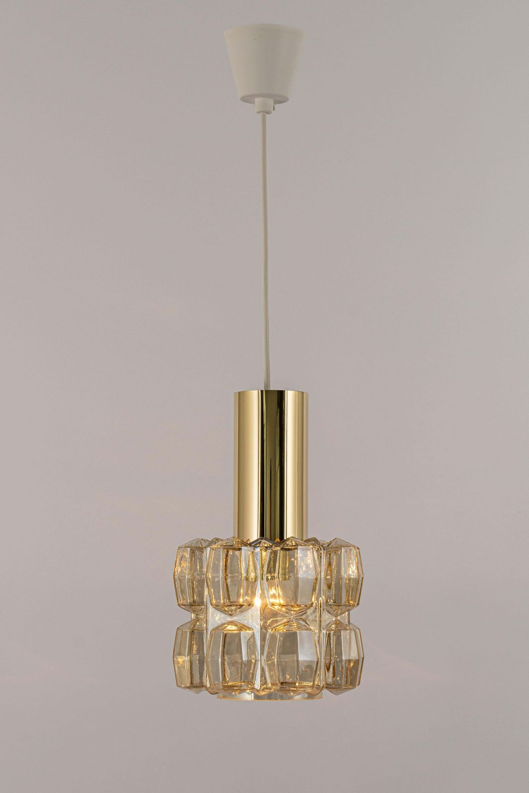 1 Of 2 Petite Amber Glass Pendant By Limburg, Germany, 1970s photo buy
