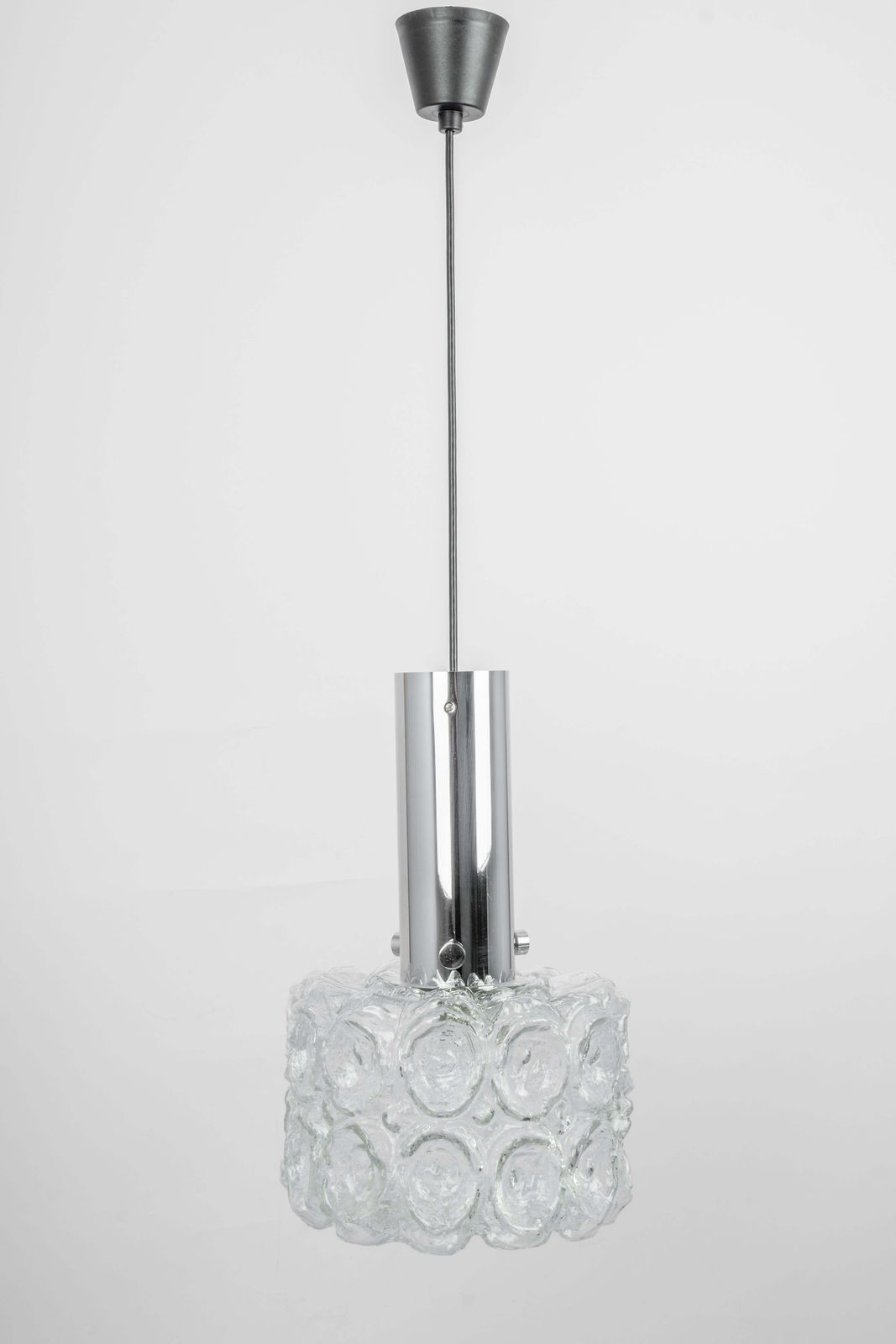 photo for sale 1 Of 3 Glass Chrome Pendants By Limburg, Germany, 1970s