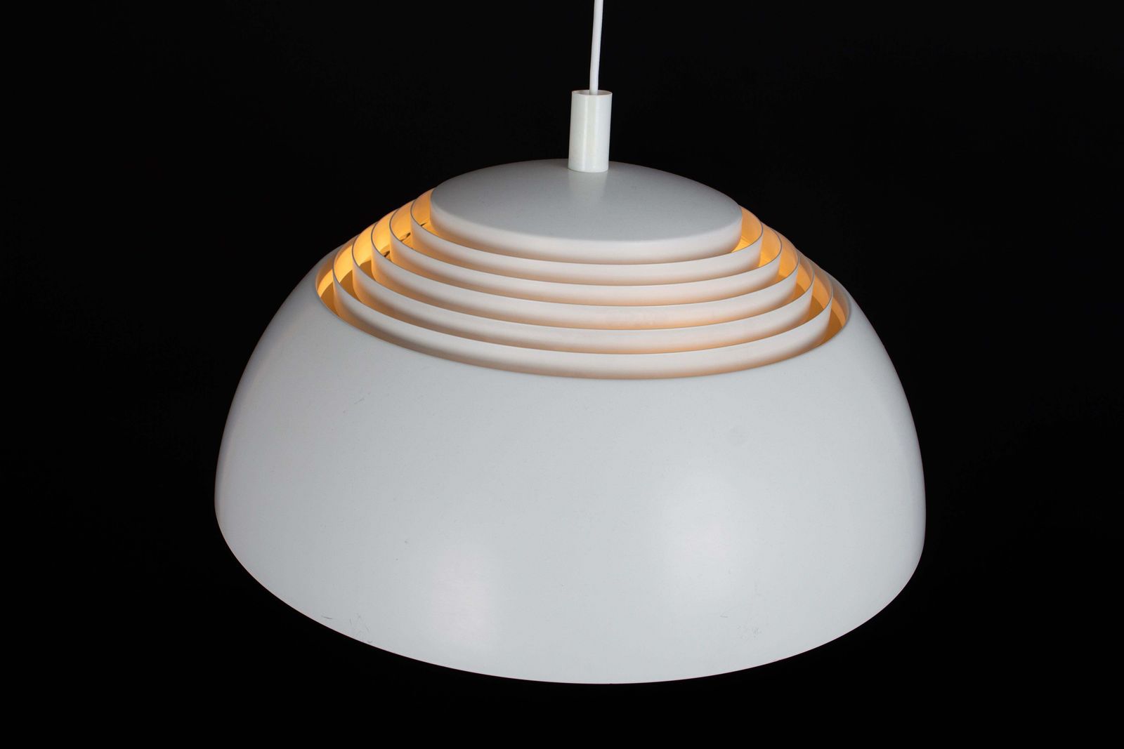 photo for sale Large White Arne Jacobsen Pendant Light By Louis Poulsen, Aj Royal, 1960s
