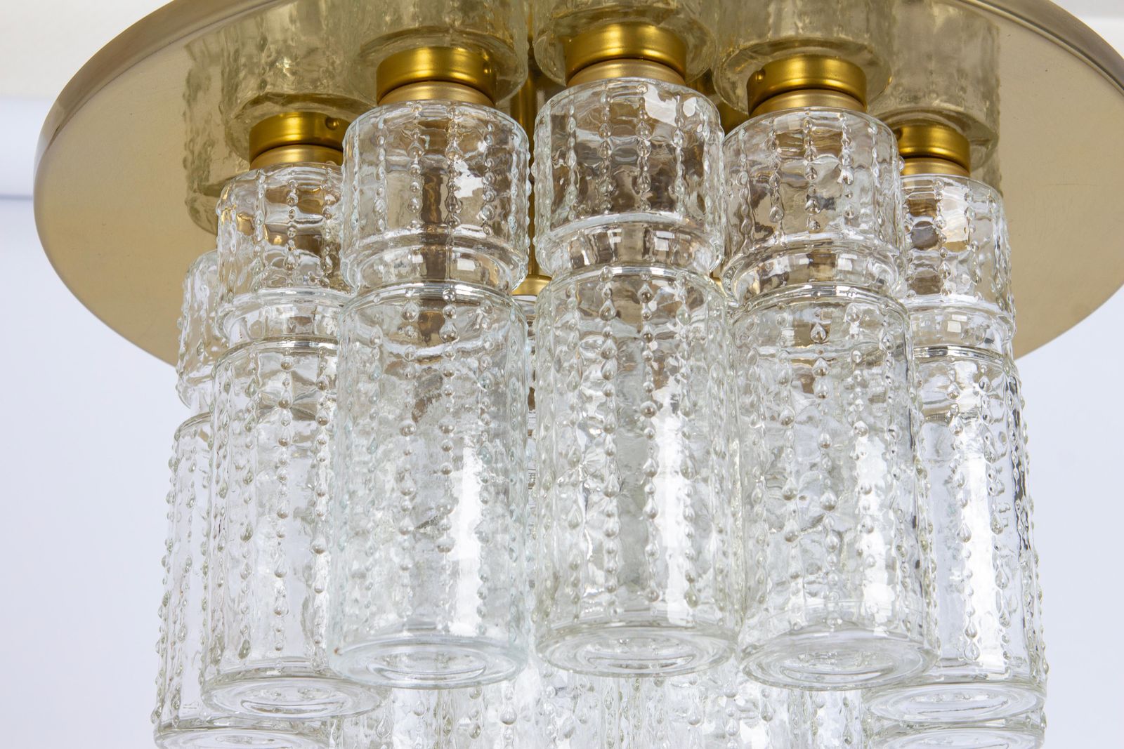 1 Of 5 Large Limburg Glass Flush Mount, Germany, 1970s photo vinterior