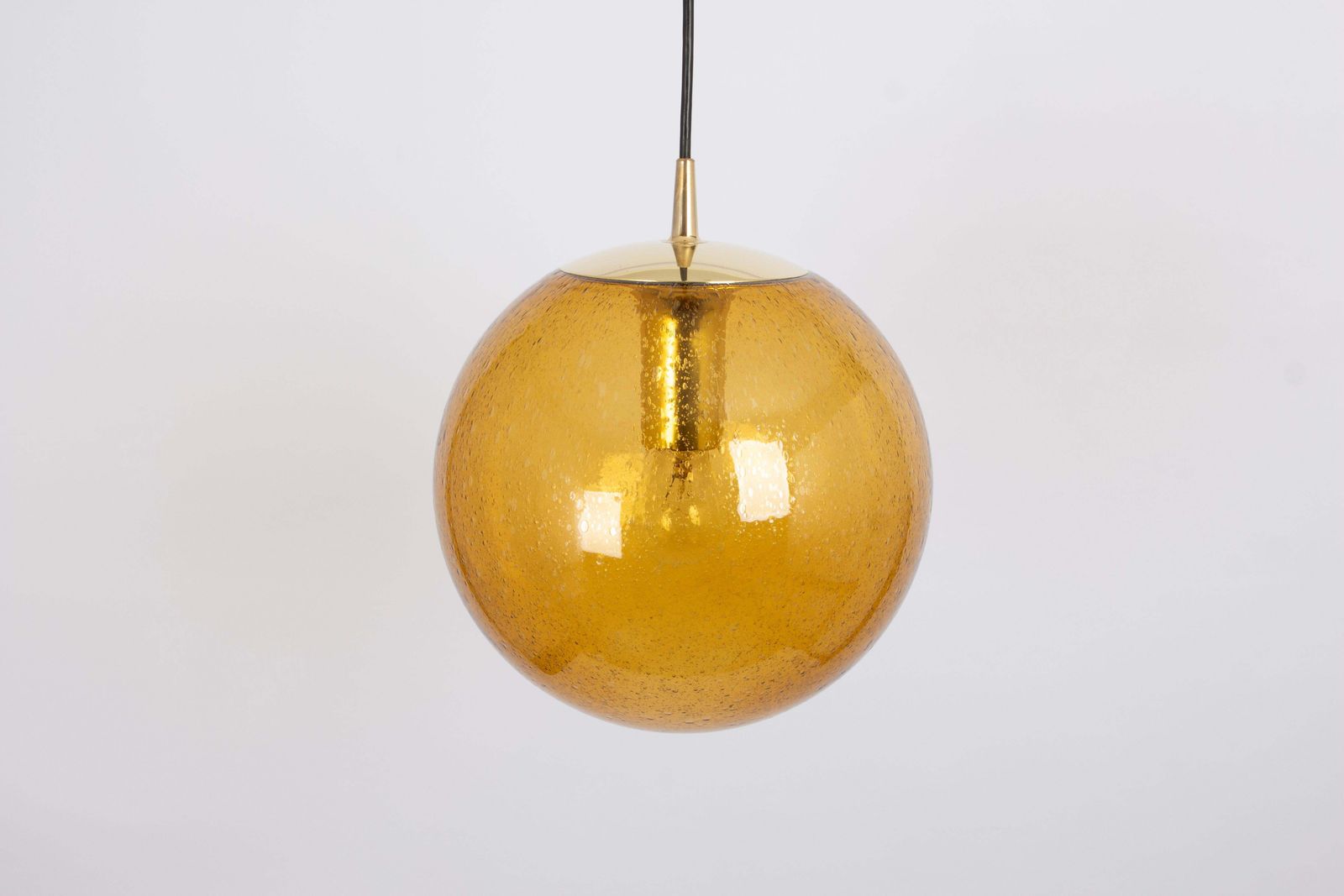 1 Of 10 Large Glass Pendant Light By Peill & Putzler, Germany, 1970s photo vinterior