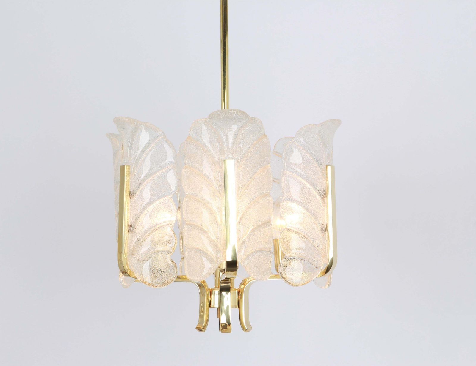 1 Van 2 – Chandelier Van Carl Fagerlund Met Murano Glazen Bladeren, Jaren 1960 photo buy