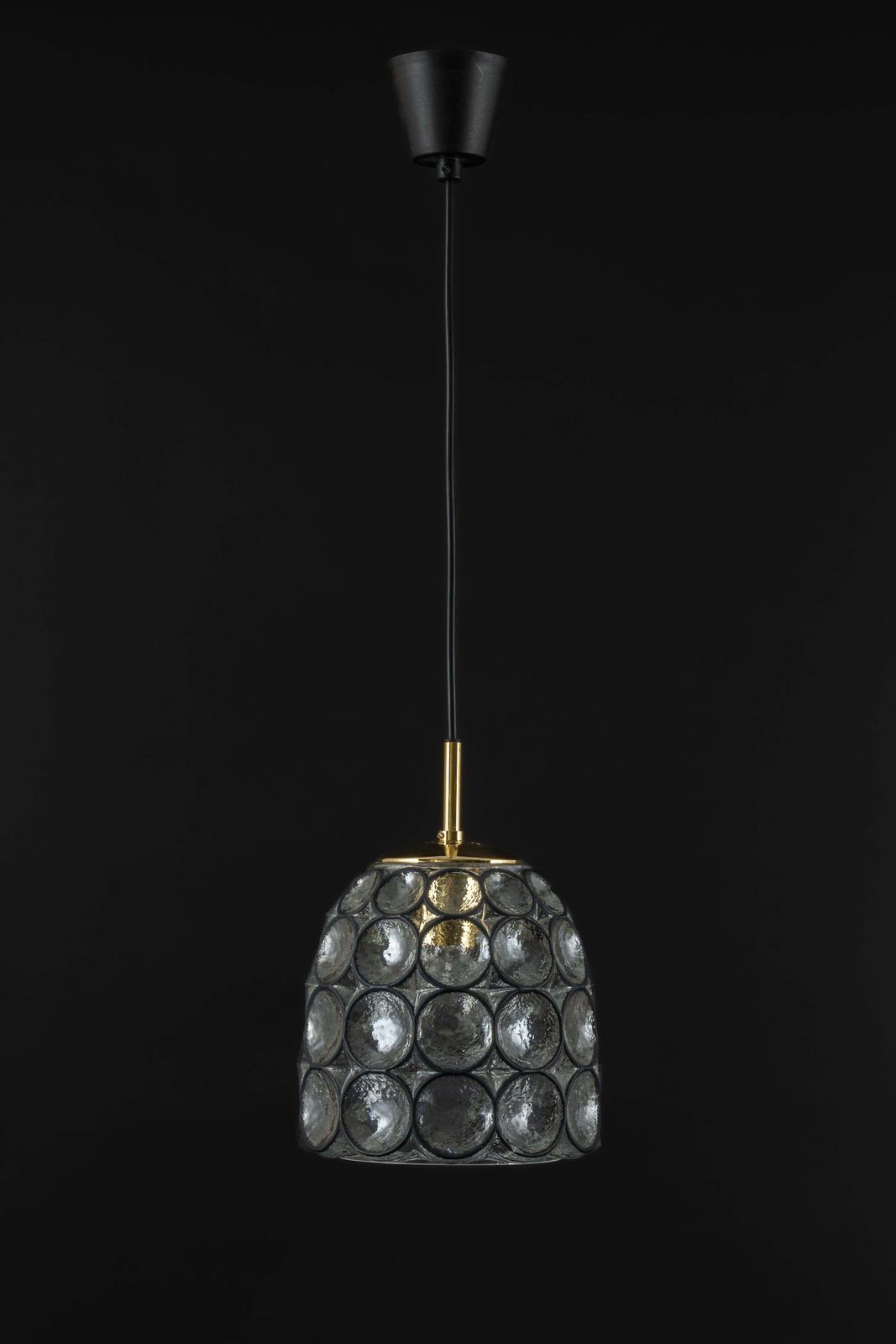 1 Of 4 Petite Iron And Clear Glass Pendant Lights By Limburg, Germany, 1960s photo 947.0