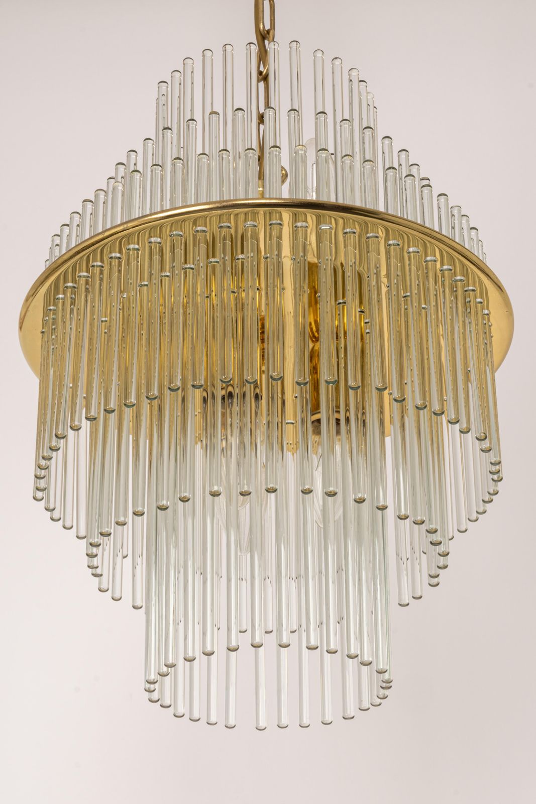 1 Of 2 Petite Crystal Glass Rod Pendant Light, Germany, 1970s photo 817.0