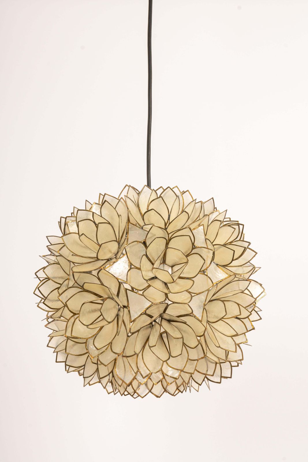 1 Of 5 Capiz Shell Lotus Ball Chandelier Pendant Light Germany, 1960s photo furniture