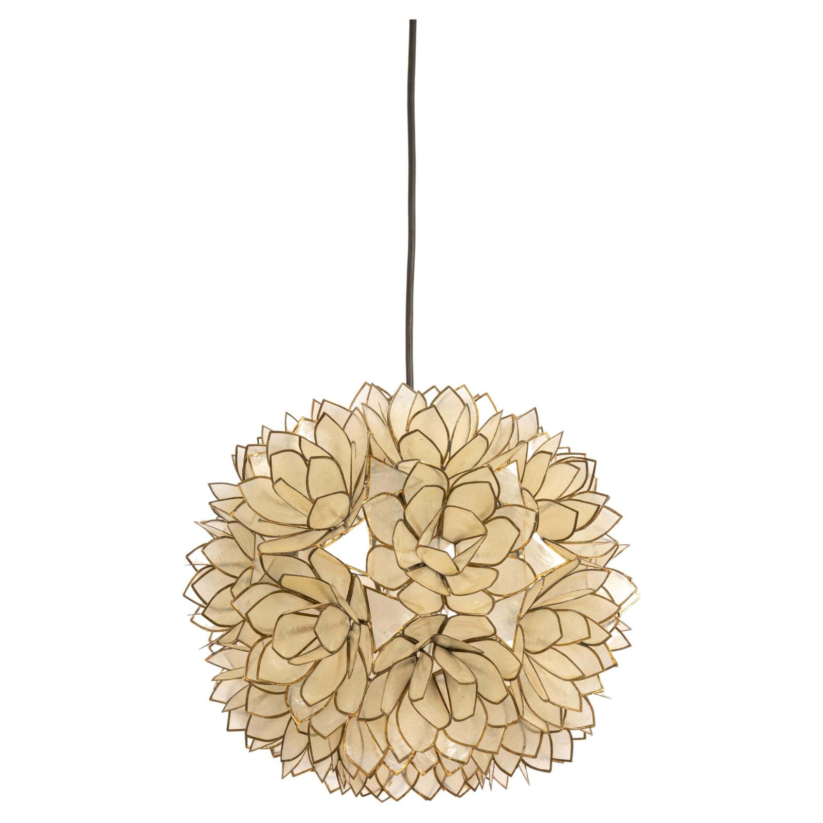 1 Of 5 Capiz Shell Lotus Ball Chandelier Pendant Light Germany, 1960s photo for sale