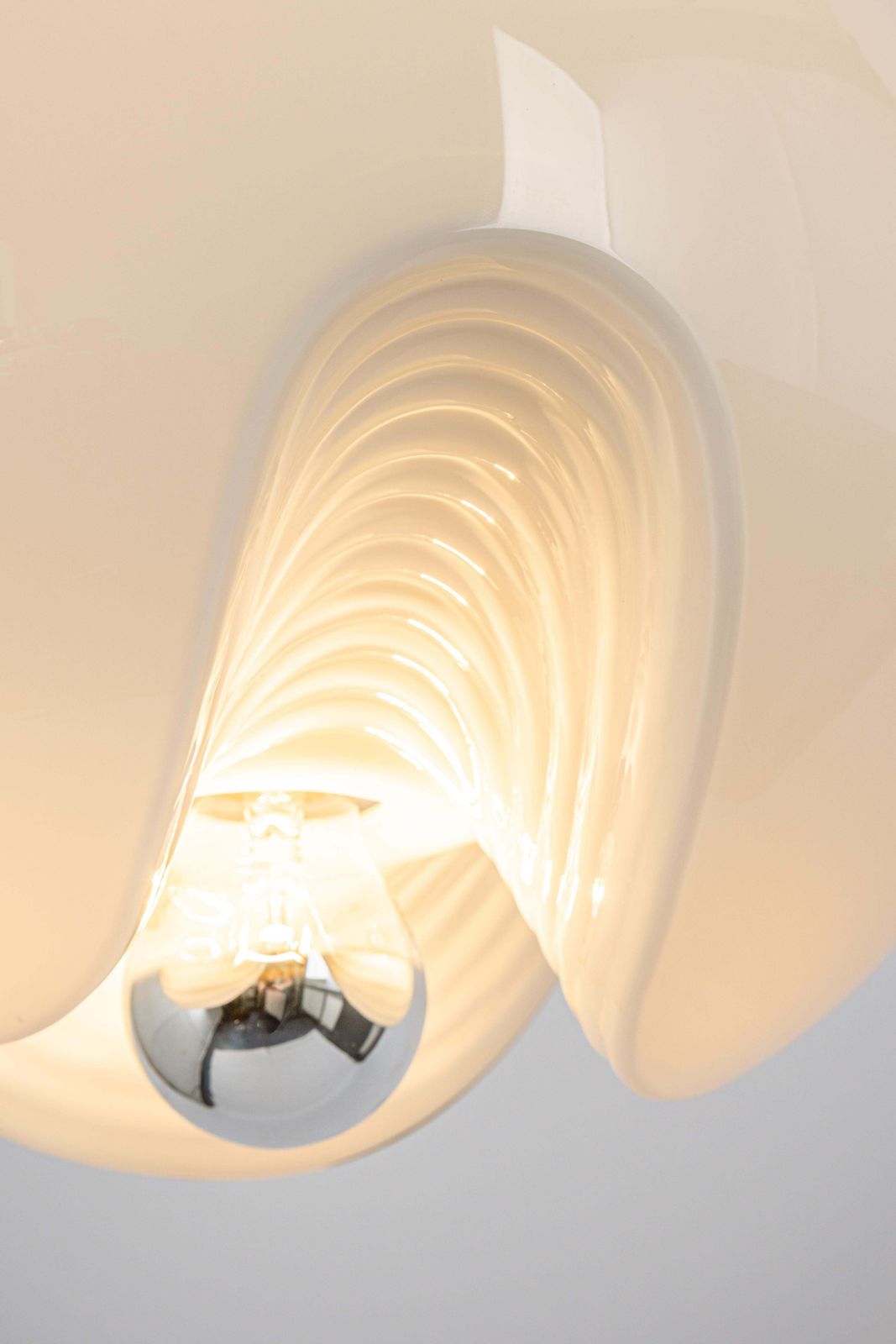 1 Of 3 Large Opal Glass Pendant Light By Peill & Putzler, Germany, 1970s photo Lighting