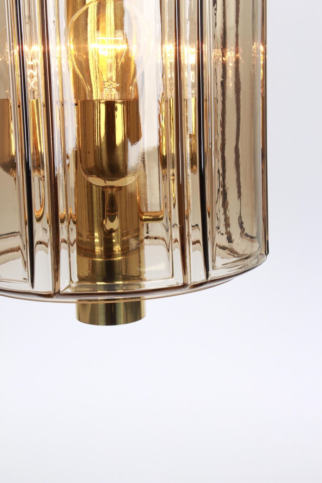 1 Of 3 Large Lantern Form Pendant Glass Shade By Limburg, Germany, 1960s photo 947.0