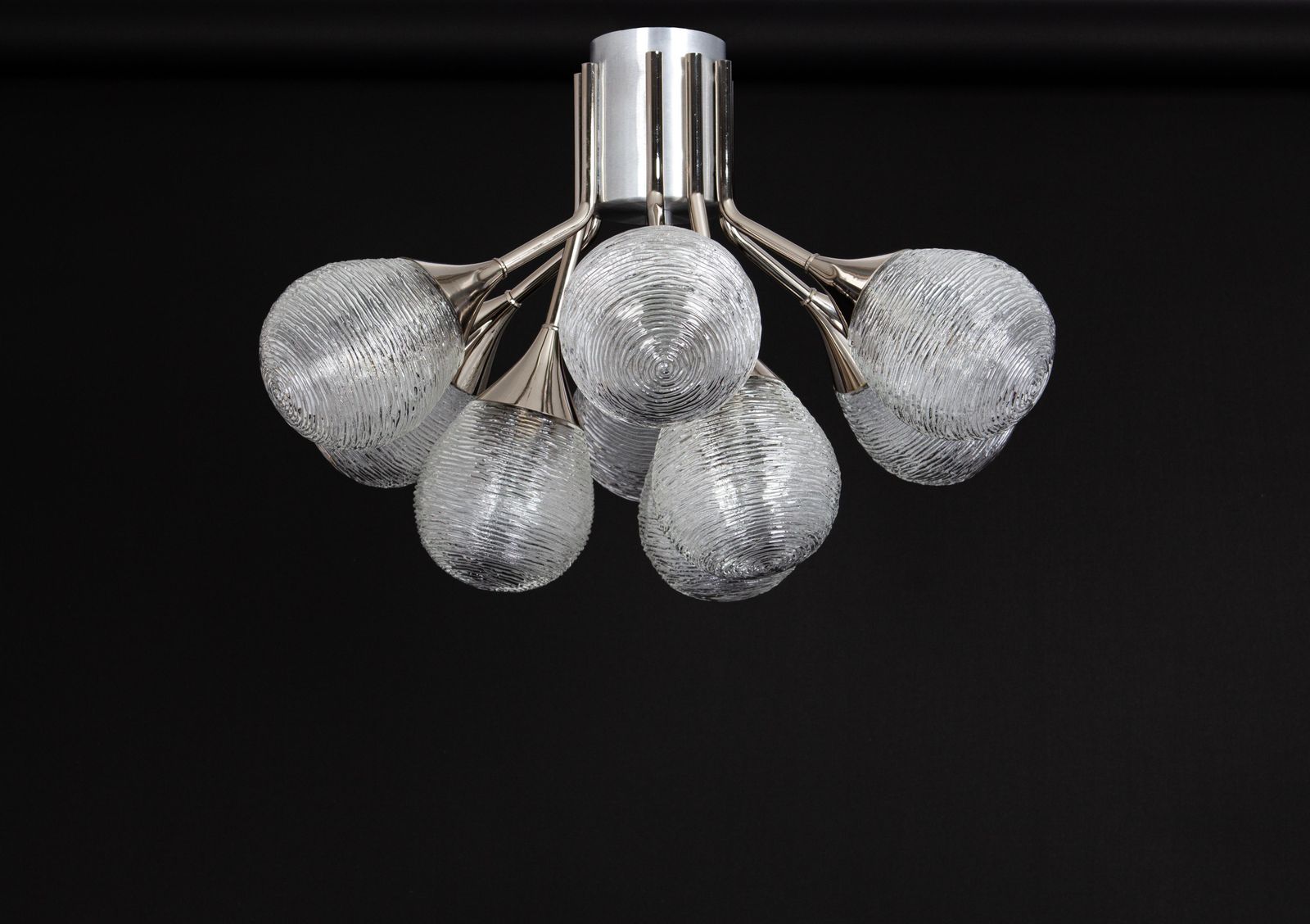 Stunning Kaiser Sputnik Glass Globes Chandelier, Germany, 1970s photo furniture